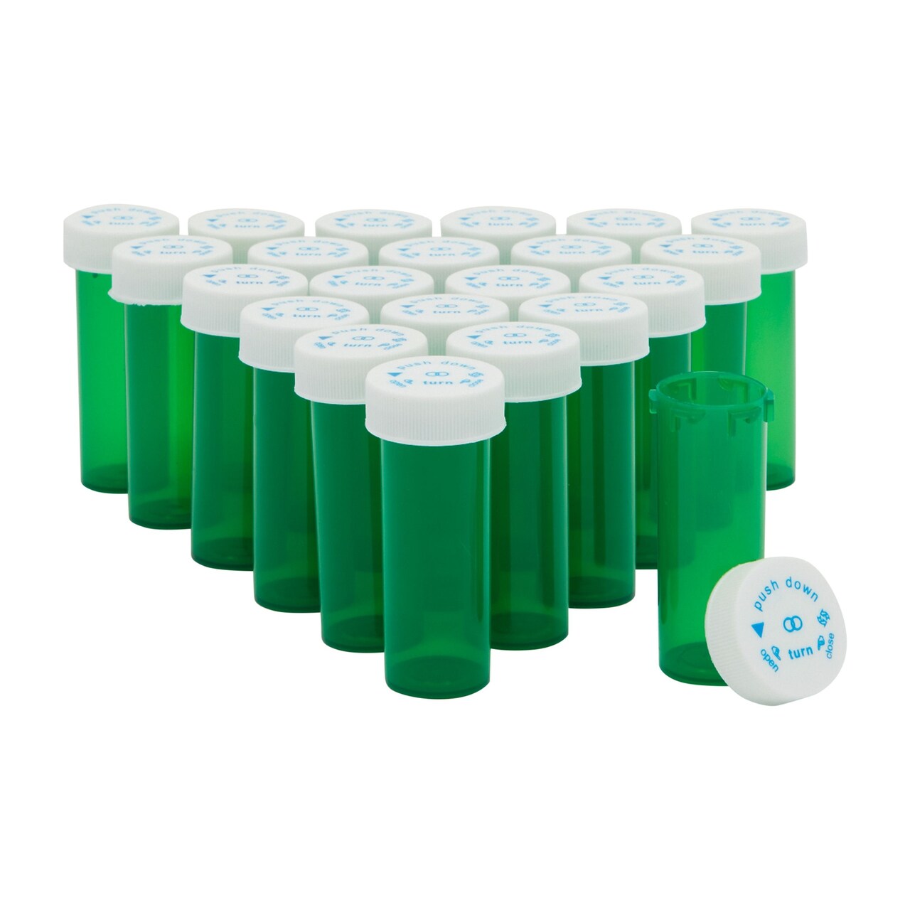 Prescription Pill Bottles, Green 6 Dram Vial Containers for Medication (280 Pack)